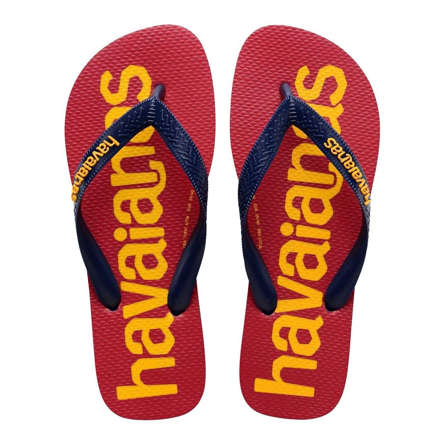 Navy Blue - Back - Havaianas Womens-Ladies Logomania Flat Flip Flops