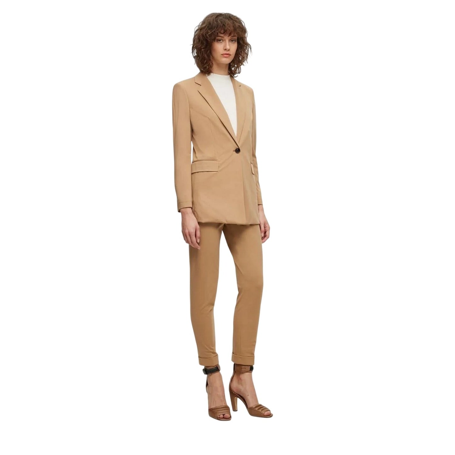 Medium Beige - Pack Shot - Boss Womens-Ladies Jernara1 Blazer