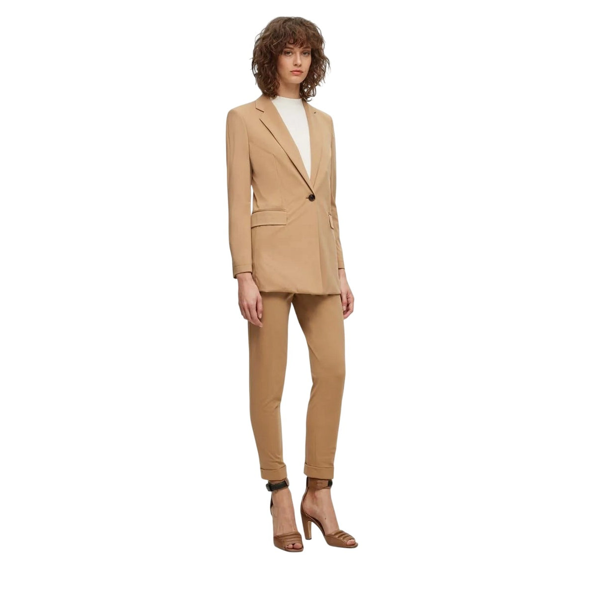 Medium Beige - Pack Shot - Boss Womens-Ladies Jernara1 Blazer