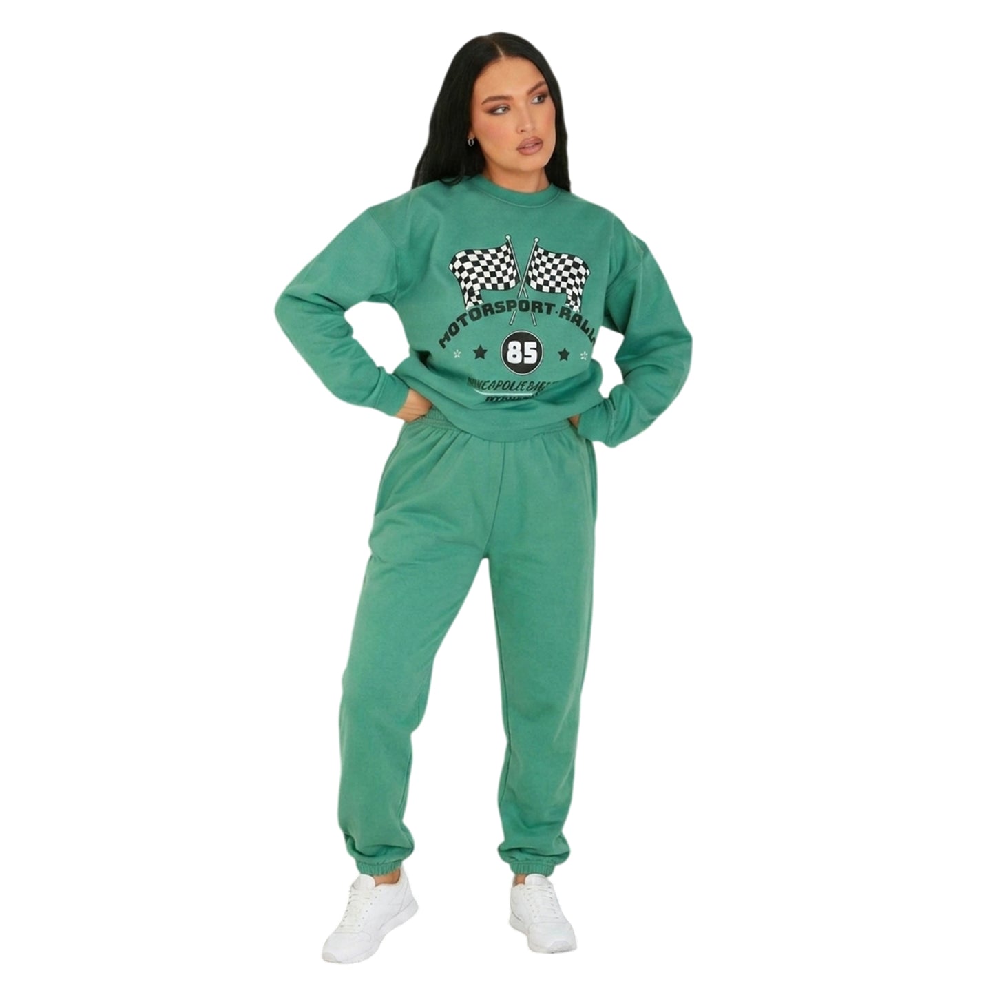 Green - Side - Missy Empire Womens-Ladies Graphic Print Sweatshirt