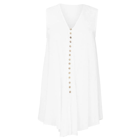 White - Front - Joe Browns Womens-Ladies V Neck Sleeveless Blouse