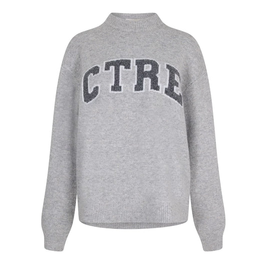 Grey - Front - Couture Womens-Ladies Club Knitted Crew Neck Jumper