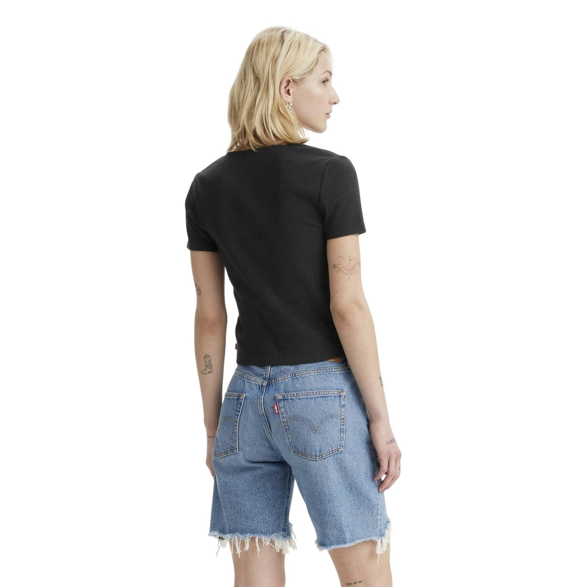 Caviar - Back - Levis Womens-Ladies Ribbed V Neck Top