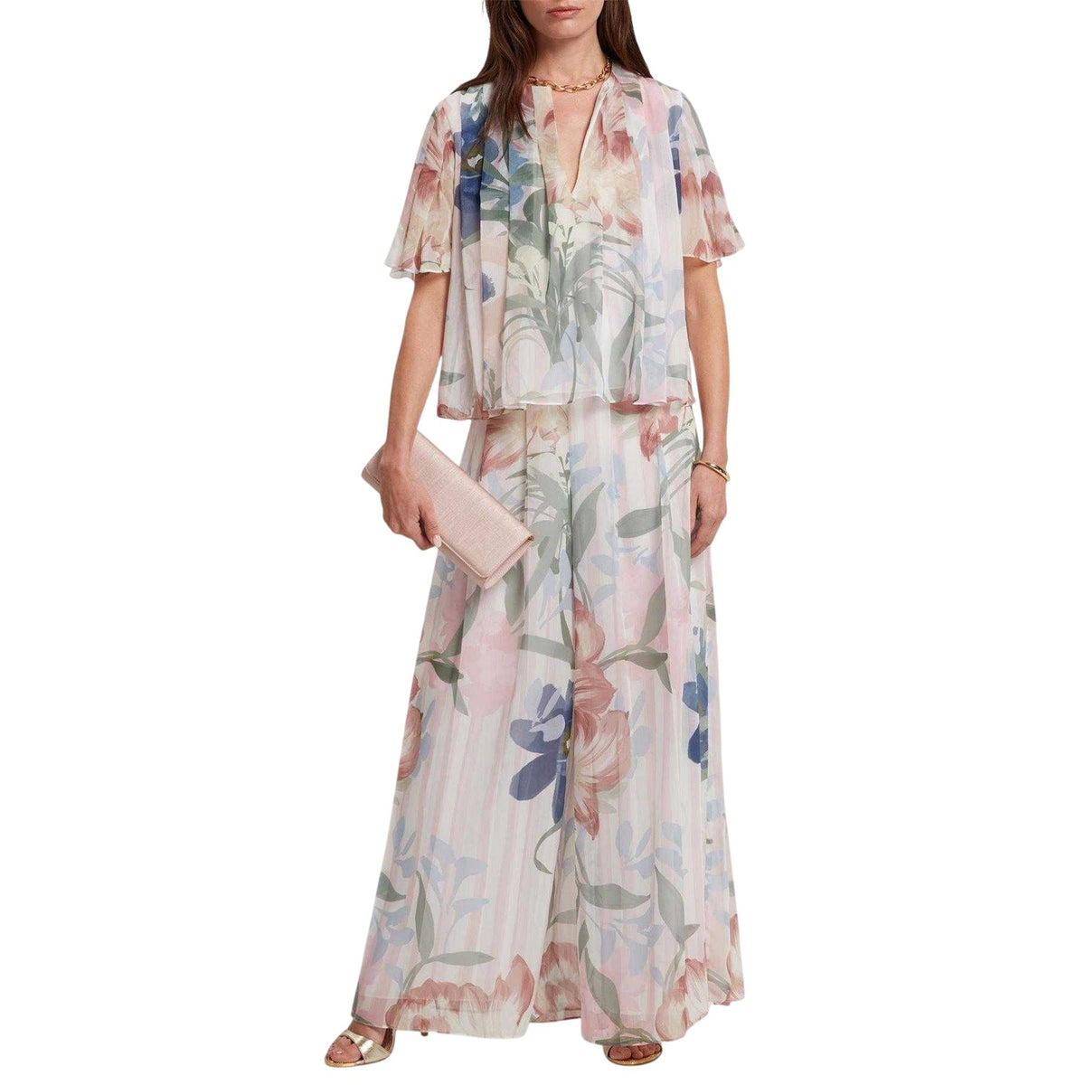 Pink - Lifestyle - Ted Baker Womens-Ladies Sheer Fabric Angel Sleeve Blouse