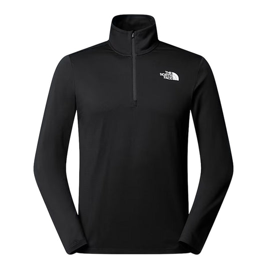 Black - Front - The North Face Mens Logo Quarter Zip Long-Sleeved T-Shirt
