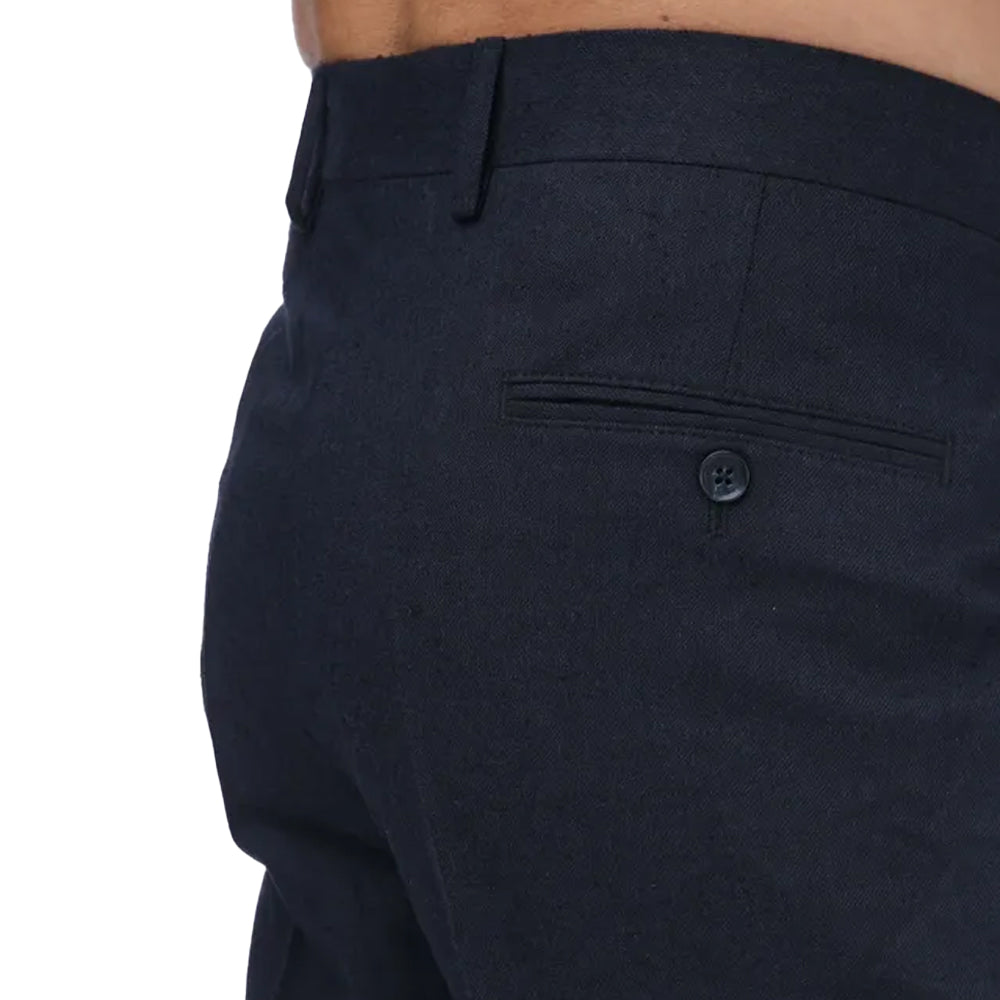 Navy - Side - Guide London Mens Italian Cotton Trousers