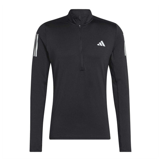 Black - Front - Adidas Mens Quarter Zip Pullover