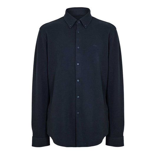 Blue - Front - Boss Mens Embroidered Logo Collared Shirt