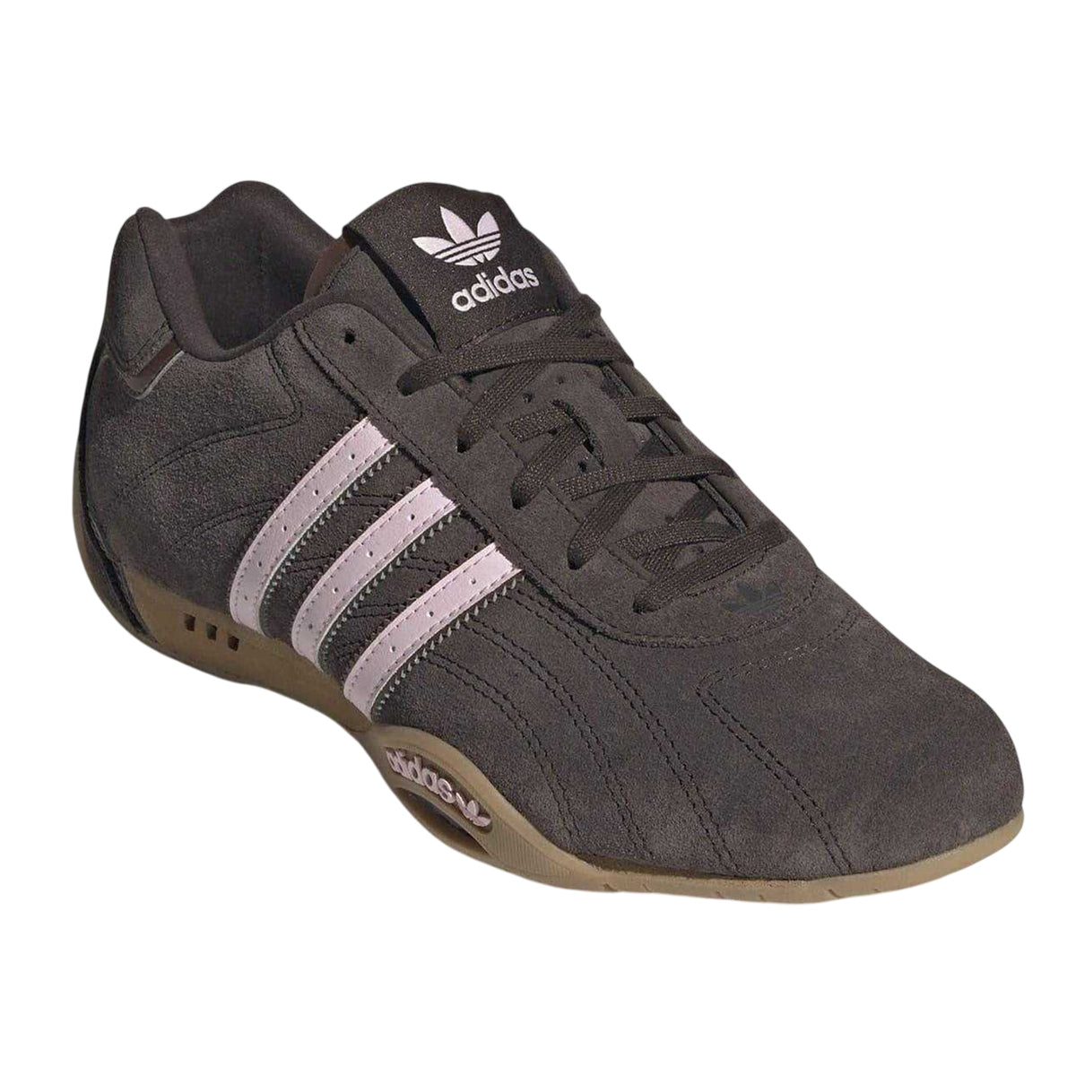 Brown-Pink - Pack Shot - Adidas Womens-Ladies Adiracer Lo Suede Trainers