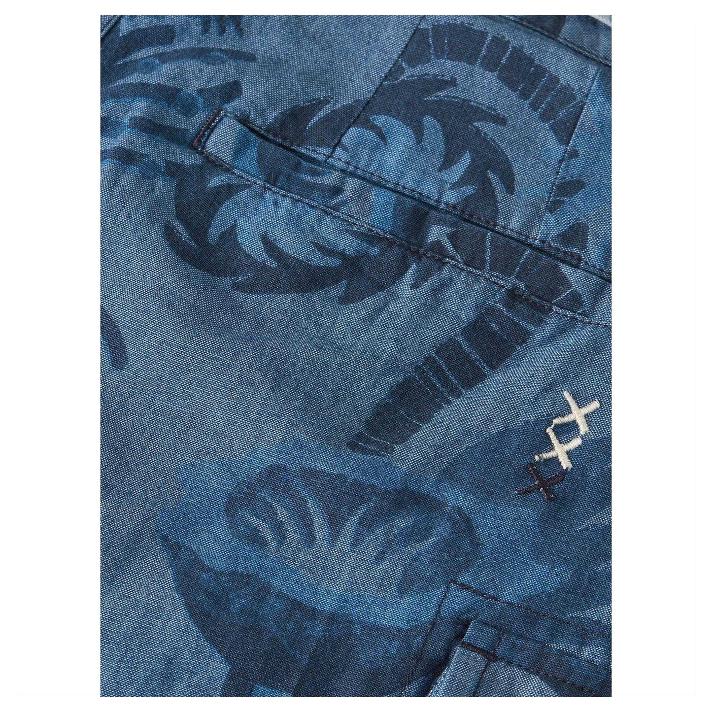 Indigo Blue - Side - Scotch And Soda Boys Patterned Cargo Shorts