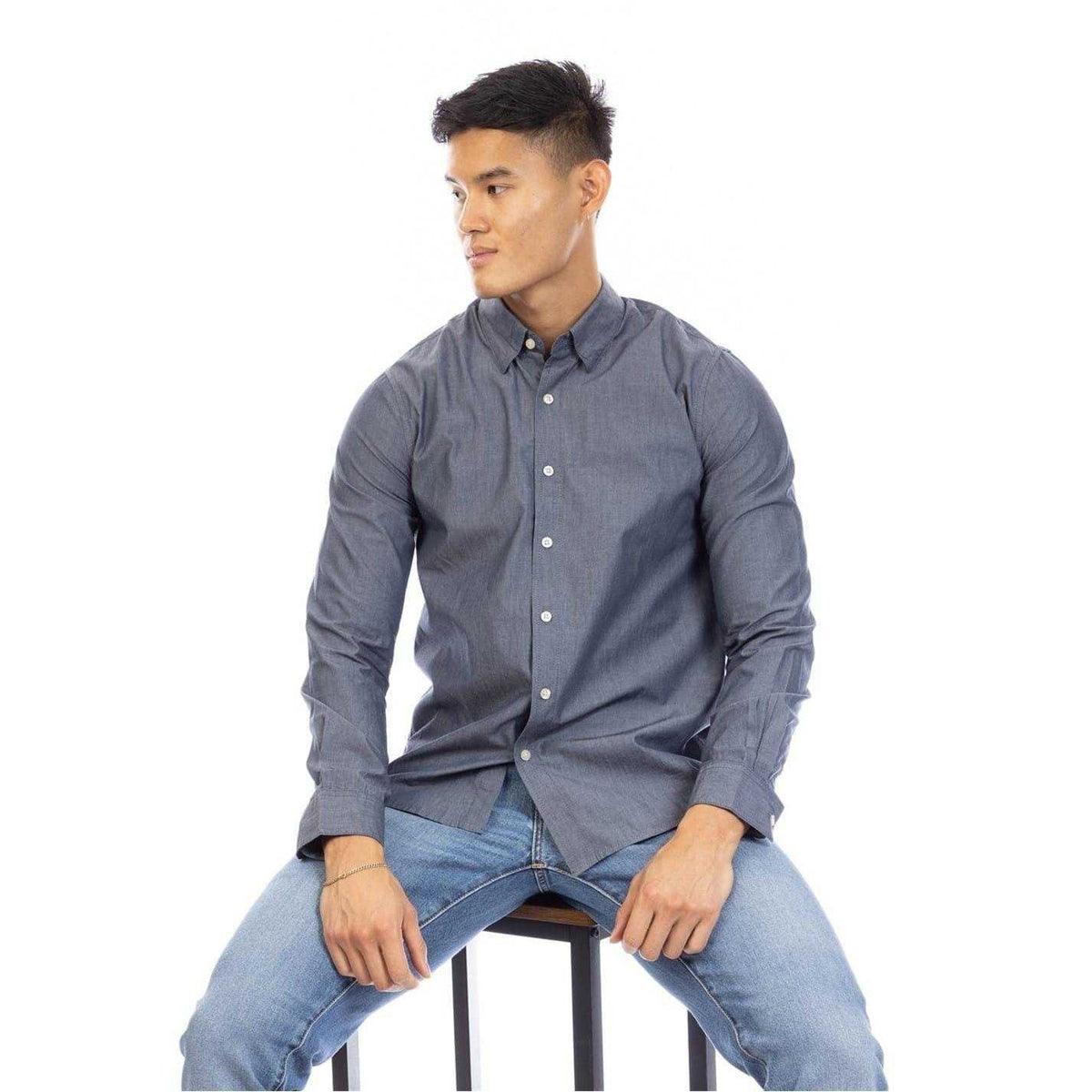 Dark Indigo - Lifestyle - Peter Werth Mens Button-Down Shirt
