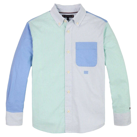 Cloud Blue - Front - Tommy Hilfiger Boys Long-Sleeved Button-Down Shirt