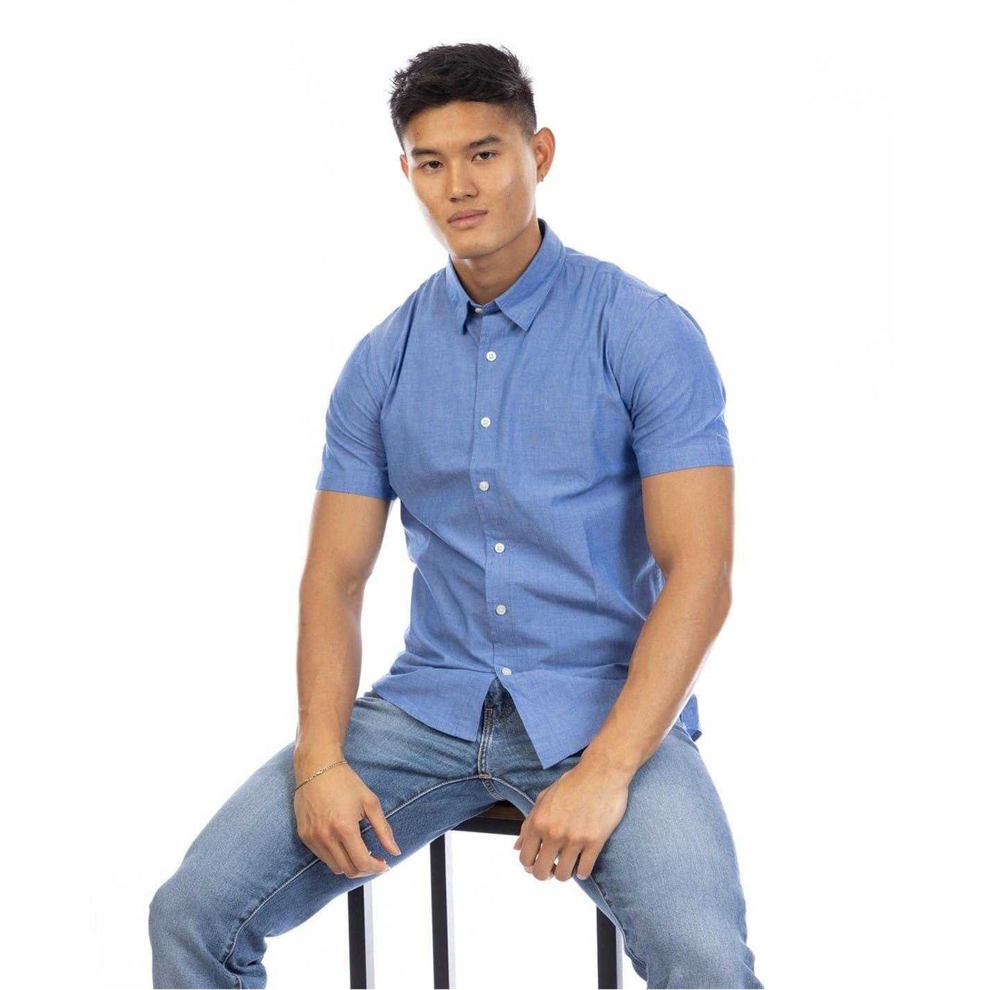 Indigo - Lifestyle - Peter Werth Mens Short-Sleeved Shirt