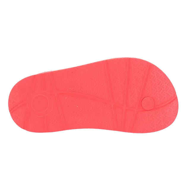 Orange - Side - FitFlop Girls iQushion Backstrap Ergonomic Flip Flops
