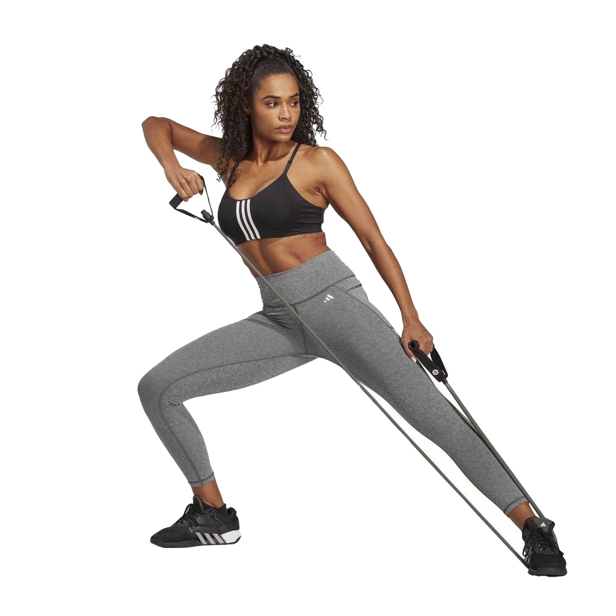 Grey - Lifestyle - Adidas Womens-Ladies Cotton 7-8 Leggings