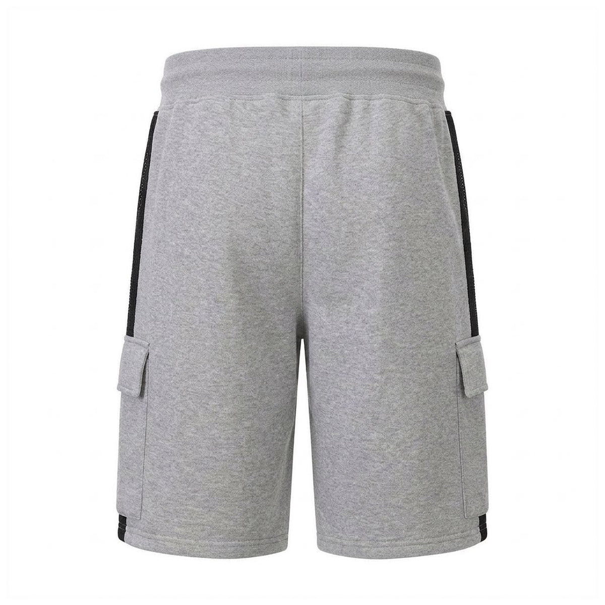 Grey - Back - Everlast Mens Brushed Cargo Shorts