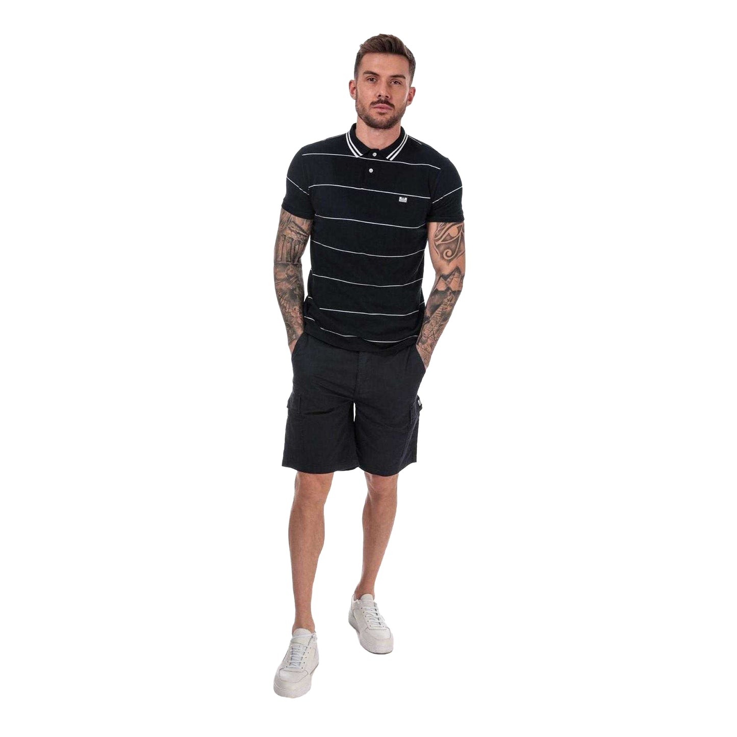 Navy - Pack Shot - Weekend Offender Mens High Desert Relaxed Fit Cargo Shorts