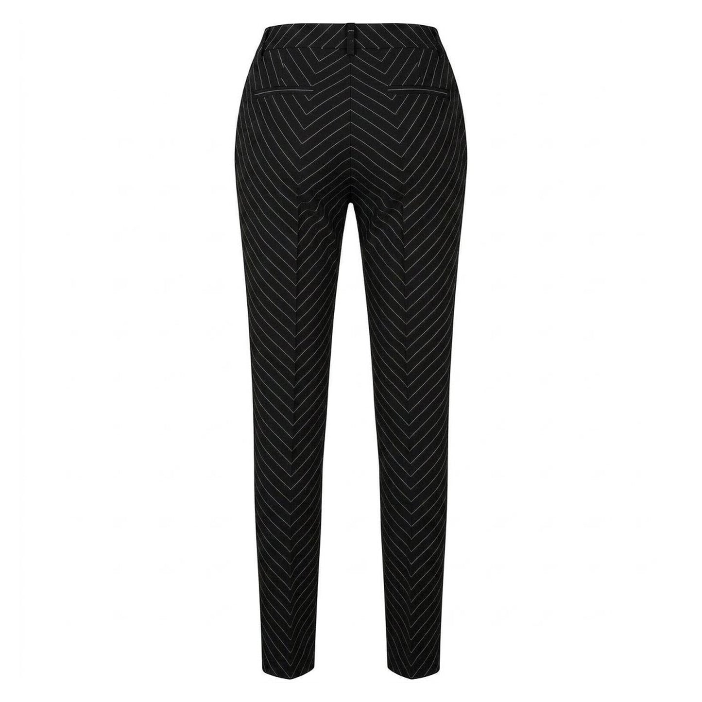 Black - Back - Boss Womens-Ladies Tamata Pinstripe Cigarette Trousers