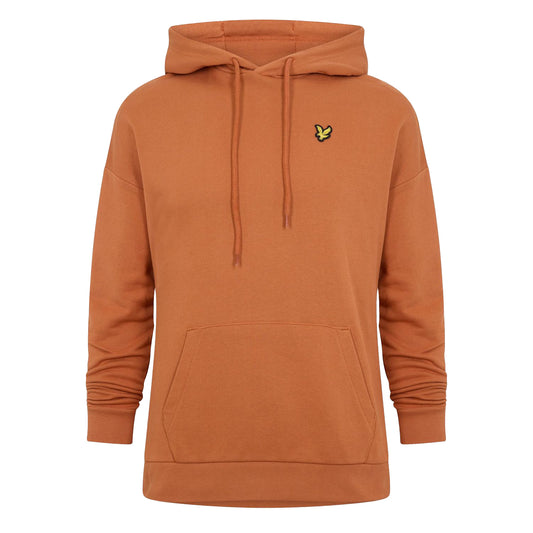 Rusty Orange - Front - Lyle & Scott Womens-Ladies Relaxed Fit Crop Hoodie