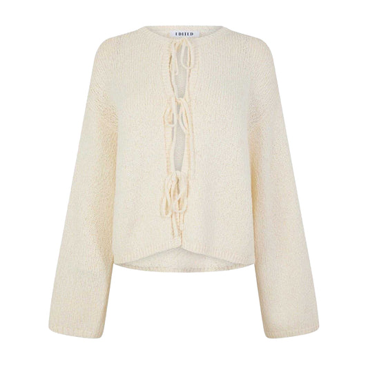 Gardenia - Front - Edited Womens-Ladies Salma Tie Oversized Cardigan