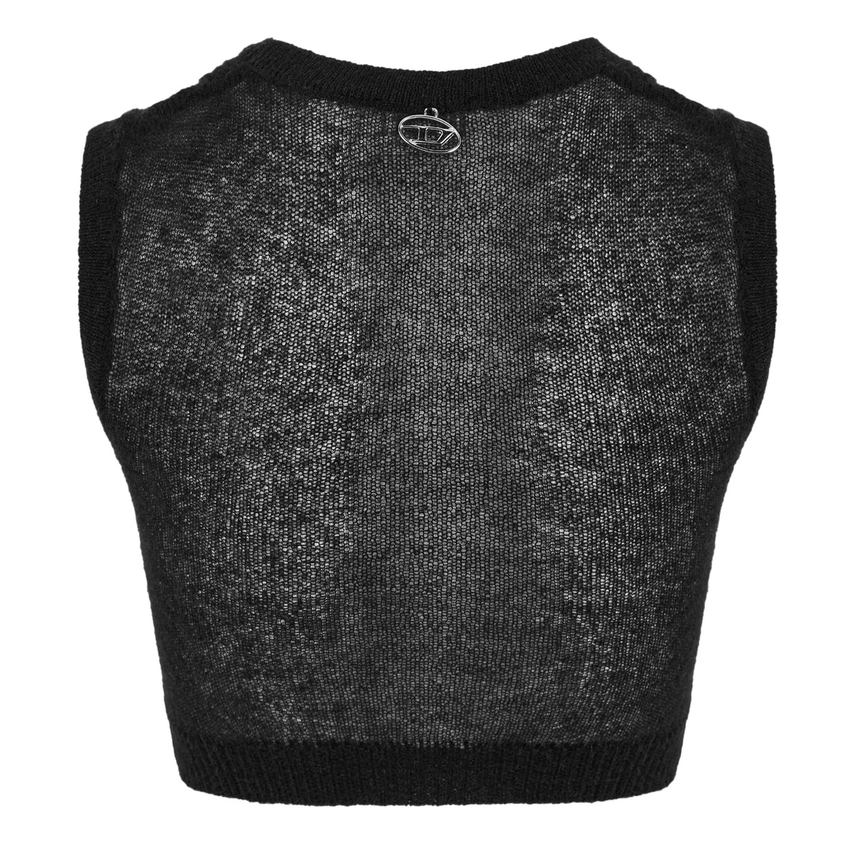Black - Back - Diesel Womens-Ladies Arstica Knitted Crop Top