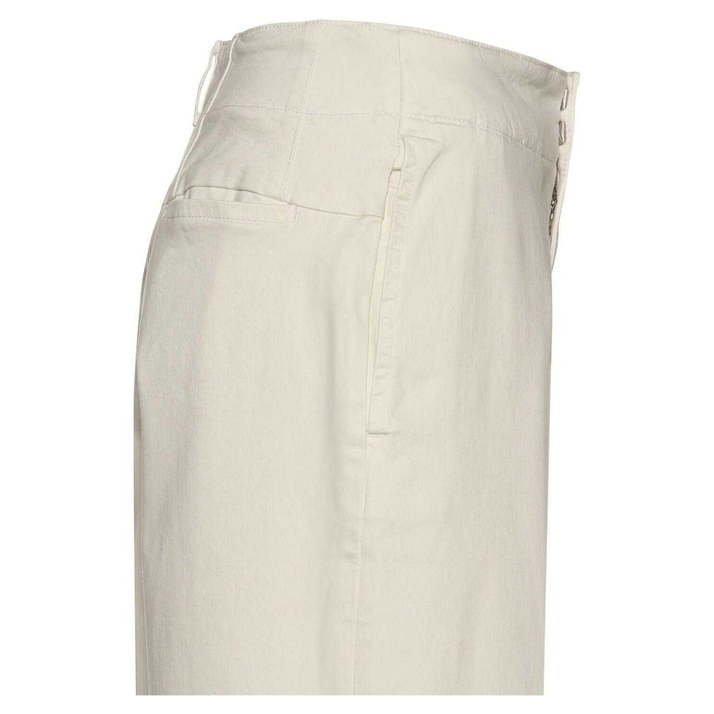 White - Side - Boss Womens-Ladies Tahiana Cotton Straight Trousers