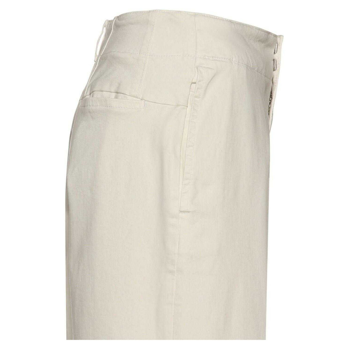 White - Side - Boss Womens-Ladies Tahiana Cotton Straight Trousers
