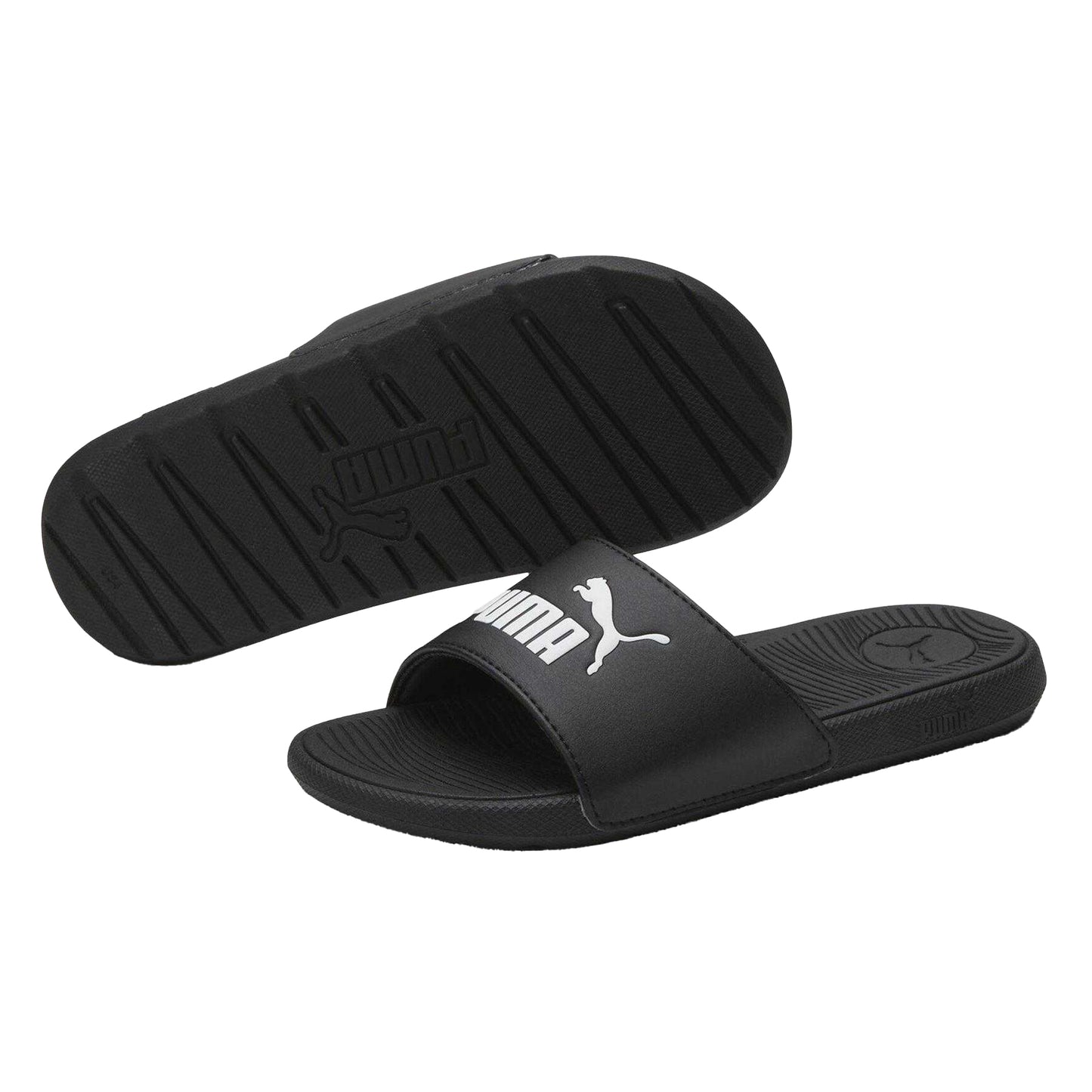 Puma Black - Pack Shot - Puma Childrens-Kids Cool Cat Sliders