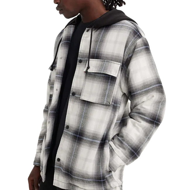Grey - Side - Levis Unisex Adult Jack Worker Hooded Overshirt