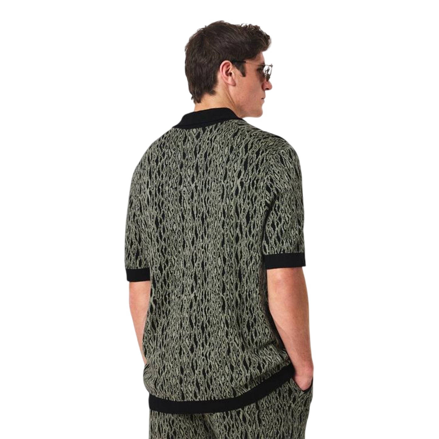 Green - Lifestyle - Hugo Mens Knitted Regular Short-Sleeved Shirt