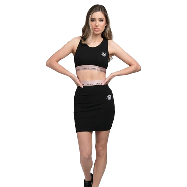 Black - Lifestyle - SikSilk Womens-Ladies Roseate Sports Bra
