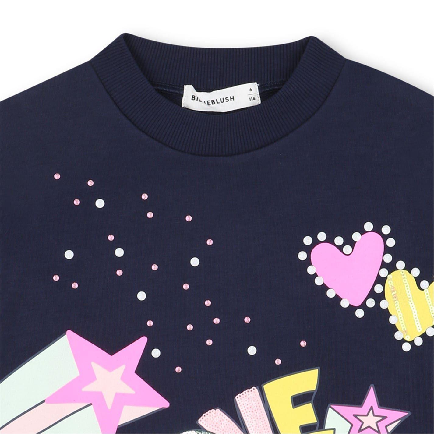 Navy - Lifestyle - Billieblush Girls Lettering Crew Neck Sweatshirt