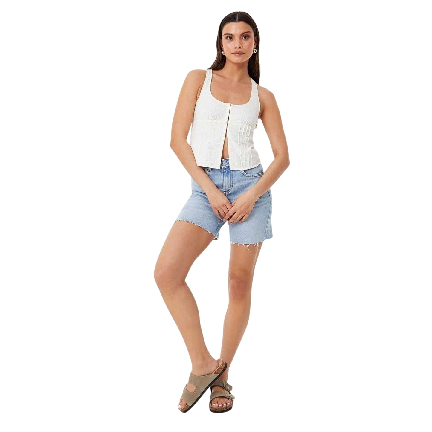 Buttercream - Lifestyle - Jack Wills Womens-Ladies Broderie Corset Top