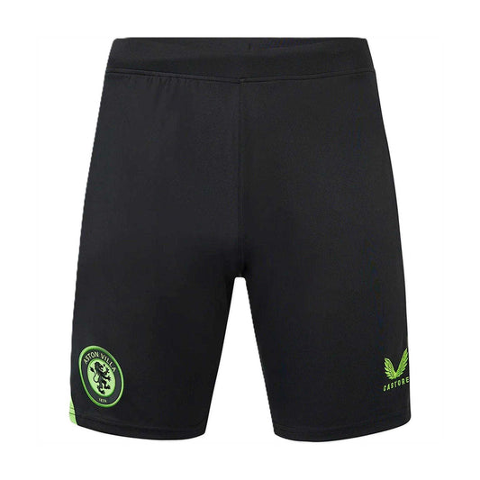 Black Caviar - Front - Castore Mens Aston Villa FC Football Goalkeeper Shorts