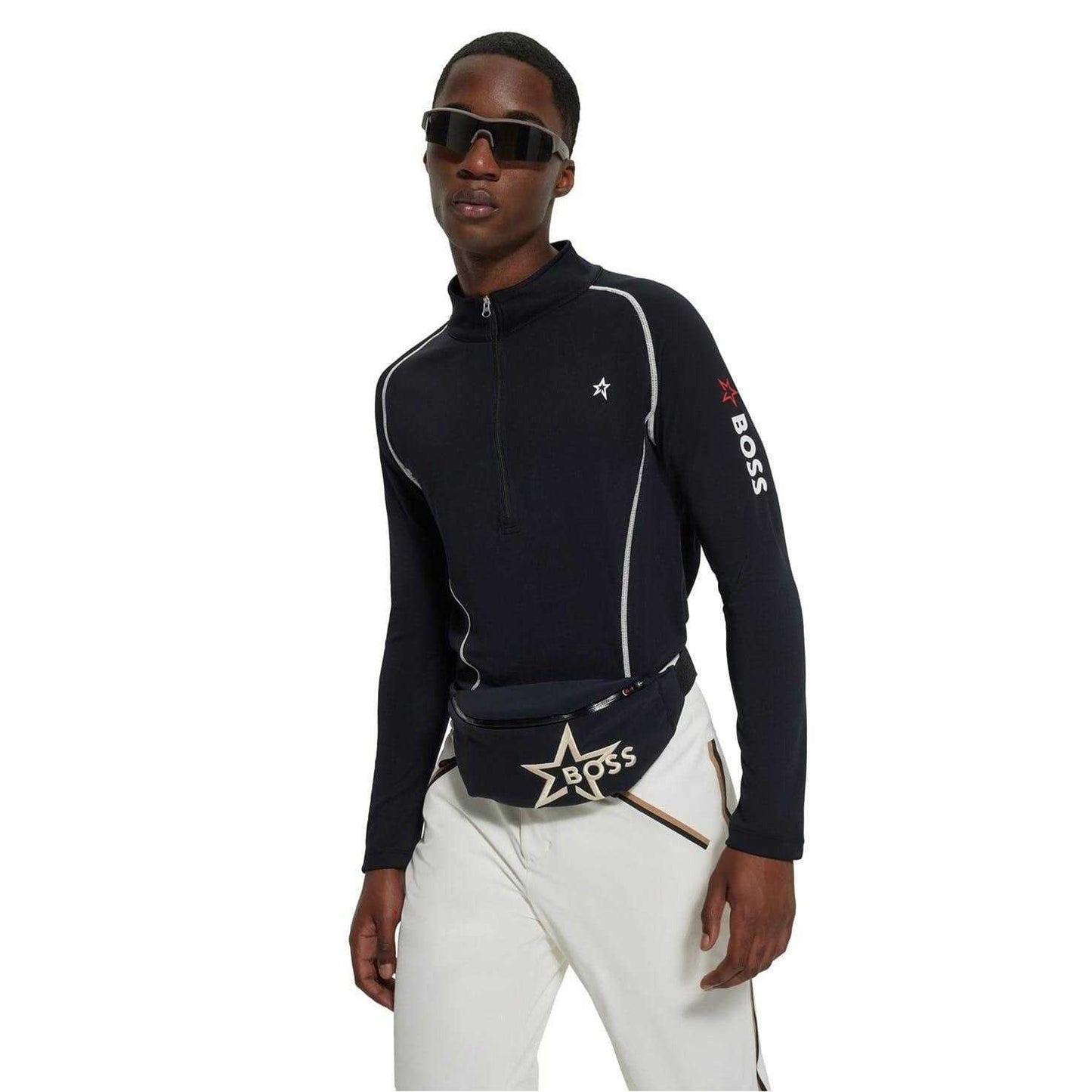 Black - Side - Boss Mens Long-Sleeved Sweatshirt