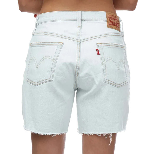 Light Blue - Back - Levis Womens-Ladies 501 Mid Thigh Shorts