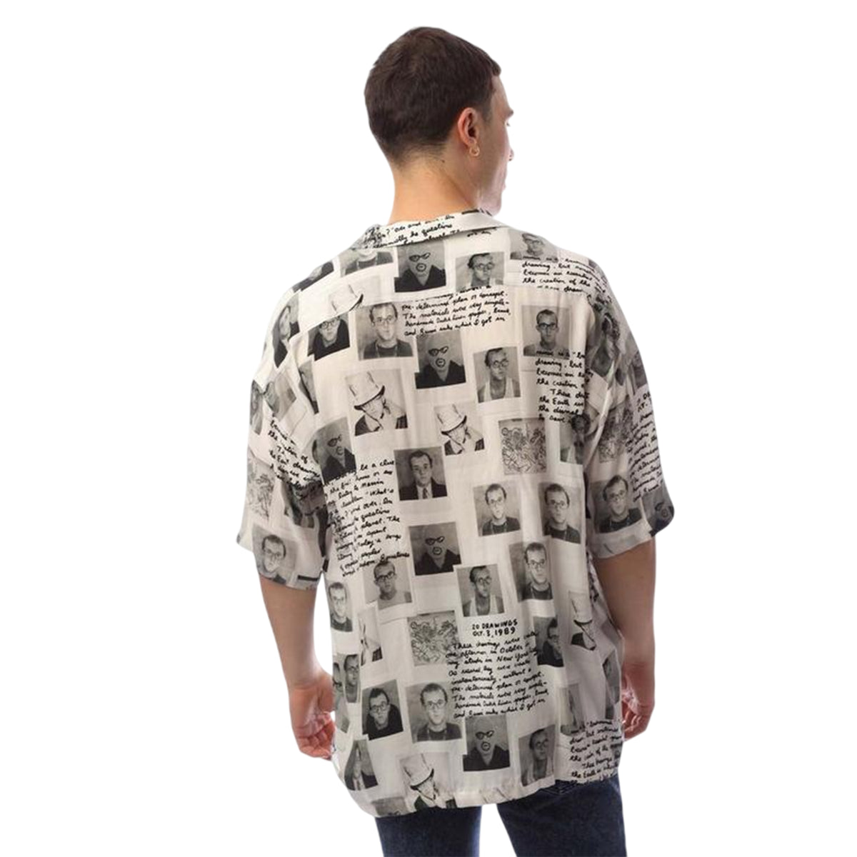 White - Back - Boss Mens Photograph Relaxed Fit Short-Sleeved Shirt