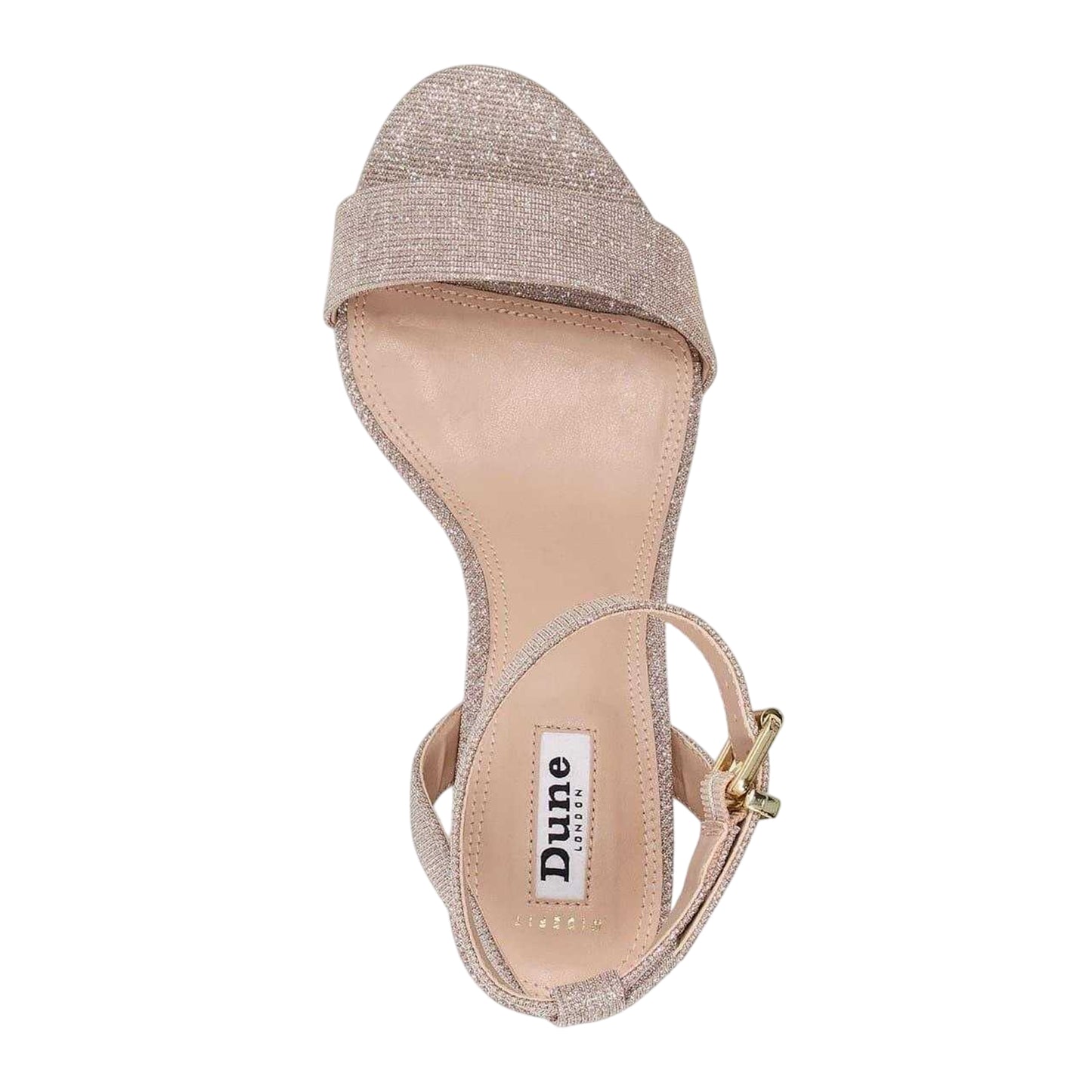 Rose Gold - Side - Dune London Womens-Ladies Block Heel Sandals