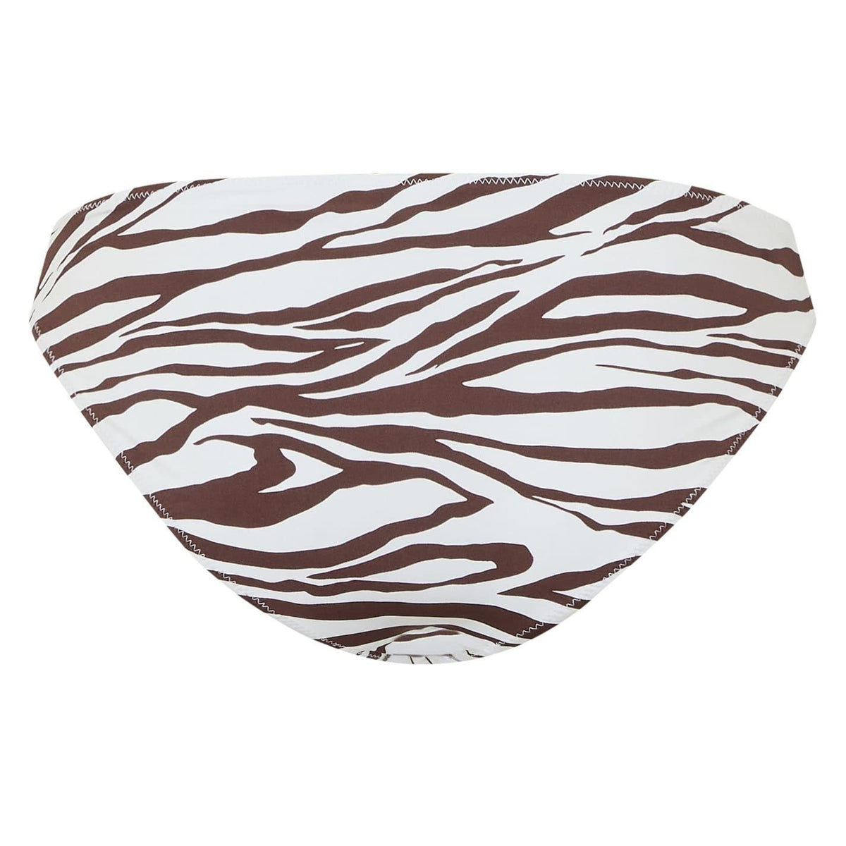 Brown-White - Back - Biba Womens-Ladies Icon Zebra Print Bikini Bottoms