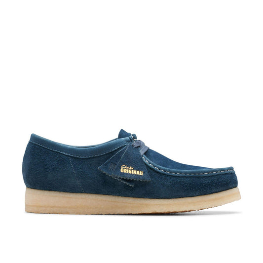 Navy - Front - Clarks Mens Wallabee Suede Shoes