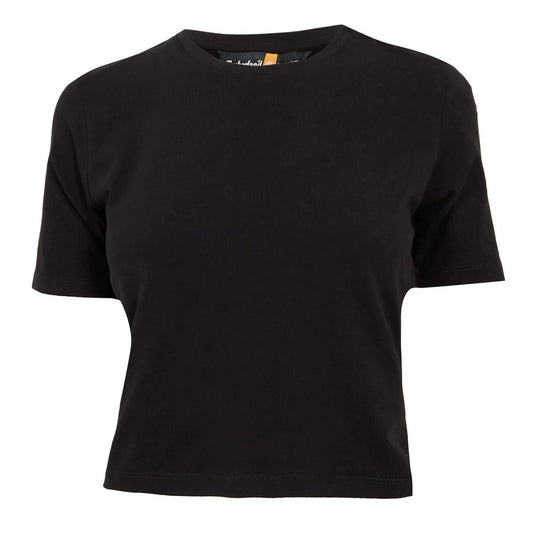 Black - Front - Timberland Womens-Ladies Crew Neck Short-Sleeved Crop Top