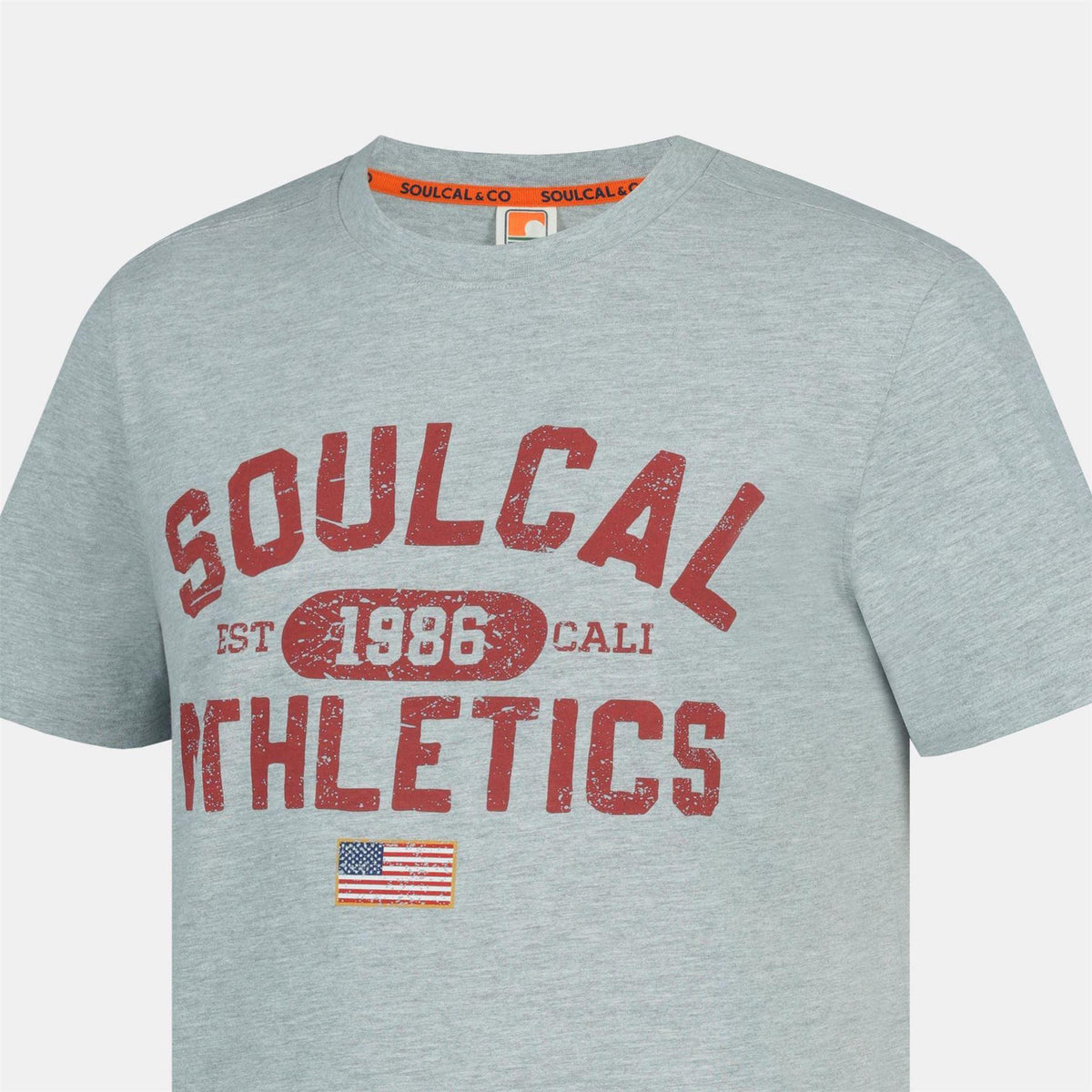 Grey - Pack Shot - SoulCal Mens Back Print T-Shirt