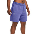 Purple - Side - Under Armour Womens-Ladies Fleece Logo Boyfriend Shorts