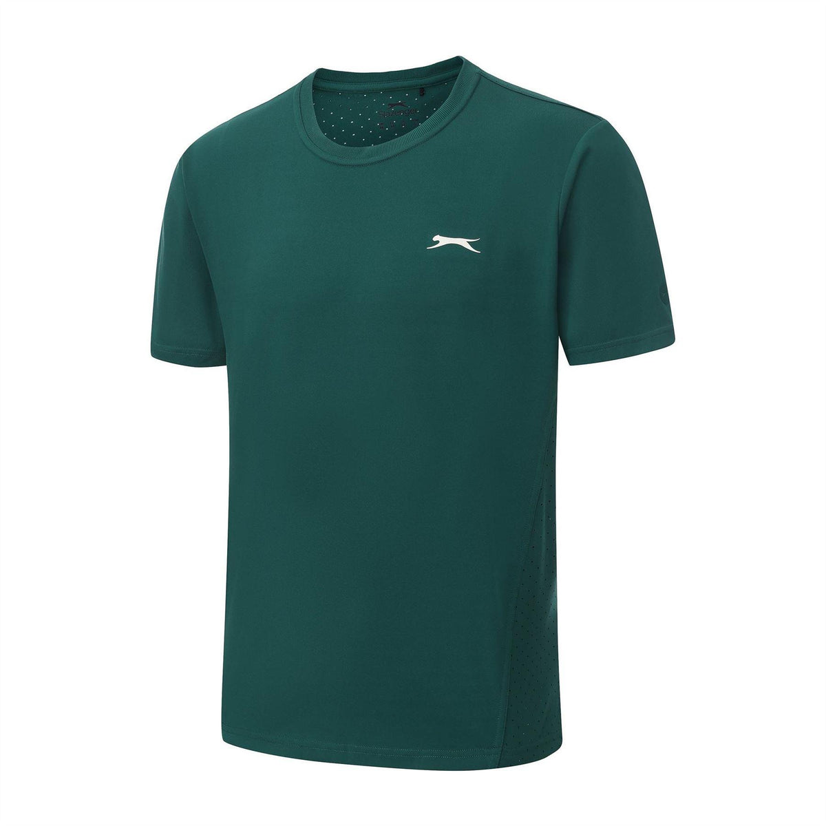 Green - Side - Slazenger Mens Perforated Tennis T-Shirt