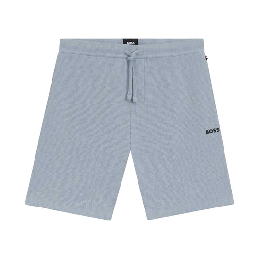Blue - Front - Boss Mens Waffle Pyjama Shorts