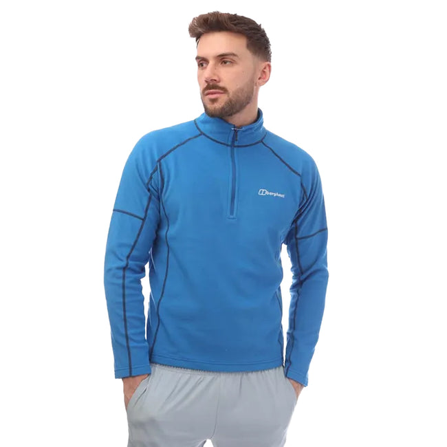 Blue - Front - Berghaus Mens Cuerden Half Zip Fleece Top