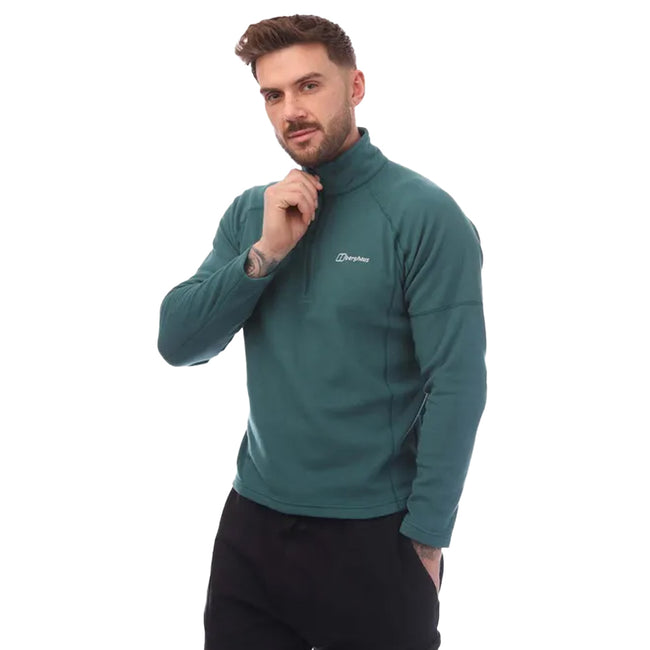 Teal - Front - Berghaus Mens Cuerden Half Zip Fleece Top