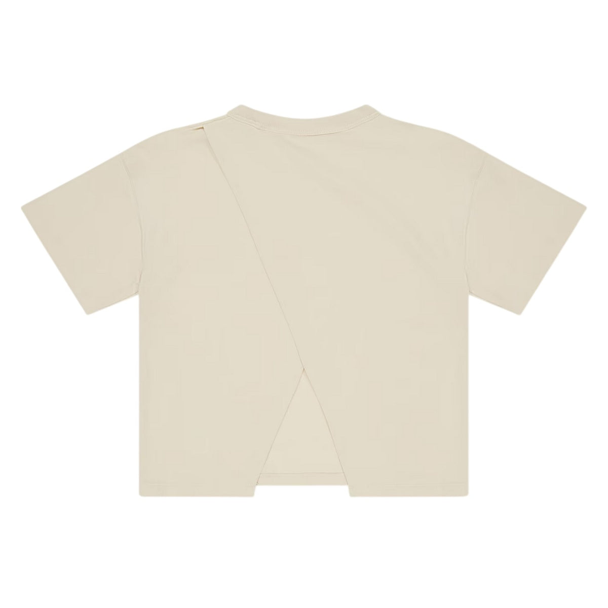 Beige - Back - Calvin Klein Childrens-Kids Badge Crew Neck T-Shirt