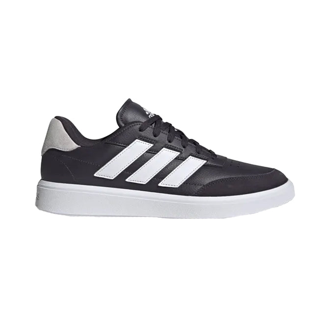 Cloud White-Aurora Black-Dash Grey - Back - Adidas Mens Courtblock Trainers