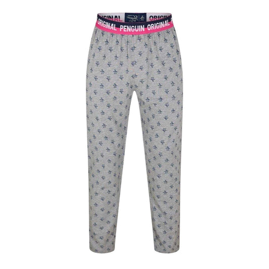 Grey - Front - Original Penguin Mens Pete All-Over Print Lounge Pants